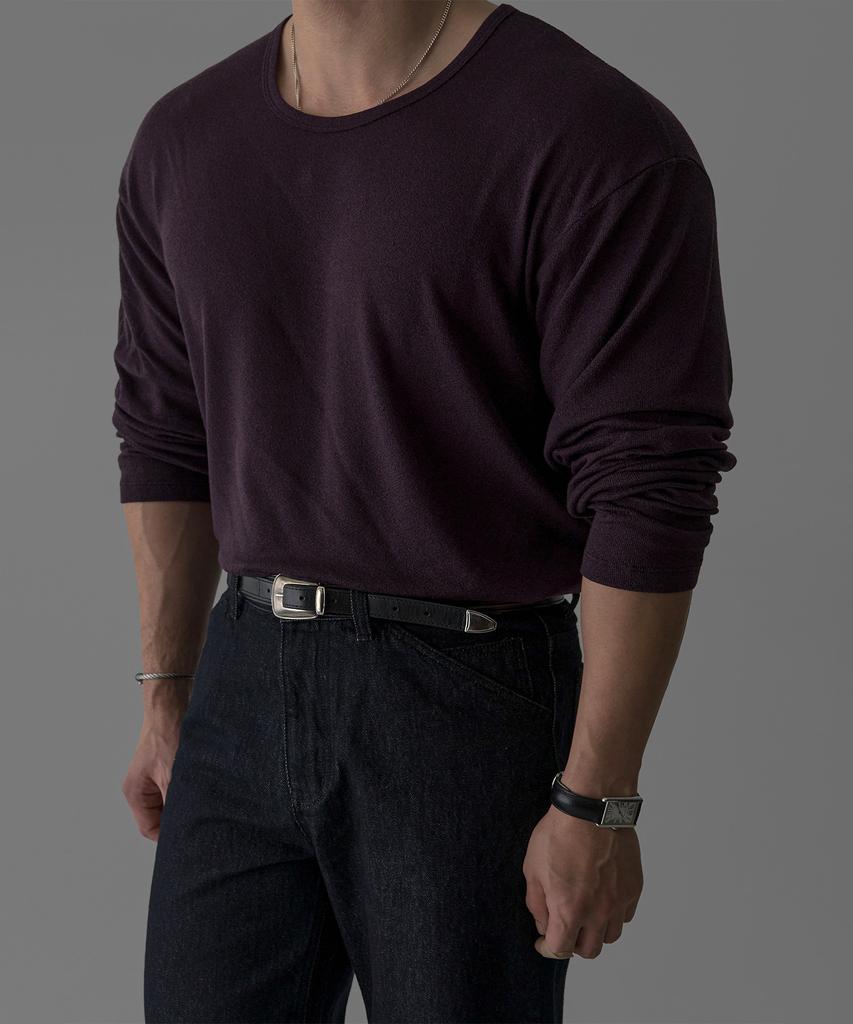 Baulopeulodeogteu Wool Fluid Knit Tee [Burgundy]