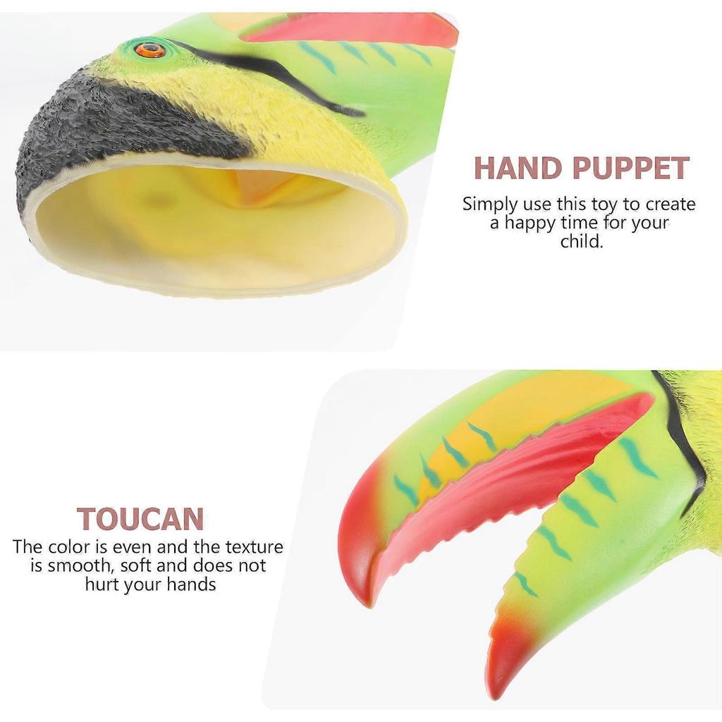 Interactive Toucan Toy for Stage Performance Kids Hand Puppet 23X22.5X10CM Role Play 1Pcs
