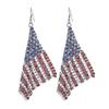 2025 2pcs American Flag Earrings For Women Patrioti Drop Dangle Earrings Alloy Mesh Hook Earrings