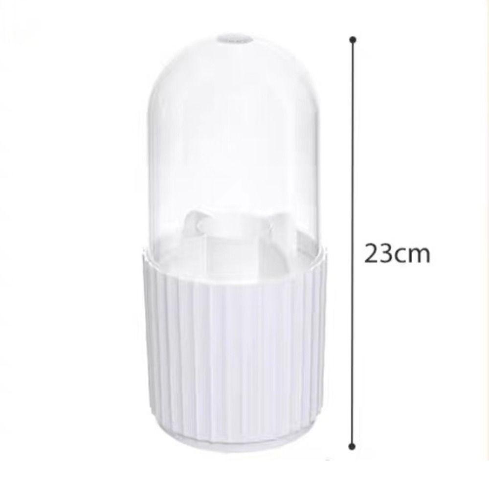Rotatable Makeup Brush Cylinder with Cover Compartment Pen Holder Dressing Table Shelf  Collection