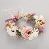 DIY Flower Crown Wreath Headband Crown Floral Hair Garland Headpiece with Ribbon Festival Wedding Party