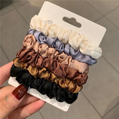 6 pezzi eleganti scrunchies per capelli da donna minimalisti elastici per capelli in seta di simulazione tinta unita elastici per capelli accessori per capelli coda di cavallo