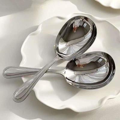 Hot Sale Stainless Steel Ladles For Serving Soup Rice Serving Spoon Drain Hole Heat Insulated Handle Kitchen For Daily Use