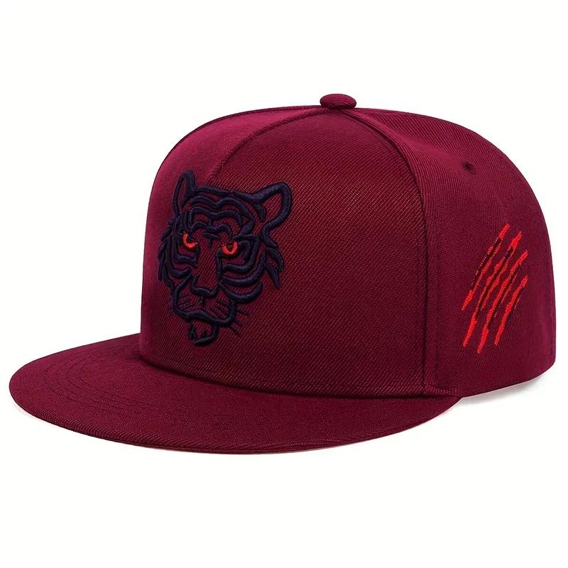 

Unisex Tiger Embroidery Hip-Hop Hats Spring Autumn Adjustable Casual Snapback Baseball Caps Outdoor Sunscreen Hat