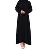 Damenrobe schwarz langärmlig Rundhalsausschnitt muslimisches Kleid