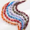 Fashion Bohemian Style Random Pattern Necklace Scarf With Beaded Stainless Steel Clavicle Chain Trendy Women Jewelry