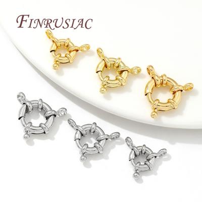 18K Gold Plated Round Spring Clasps For Jewelry Making,Locks For Bracelets 9mm 10mm 11mm Necklace Clasp Accessories For Jewelry