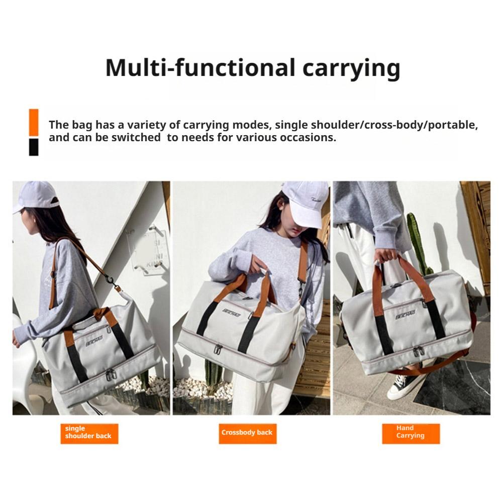 Travel Duffel Bag Large Capacity Handbag Lightweight Weekend Luggage Bag Dry Wet Separation Sports Gym Bag