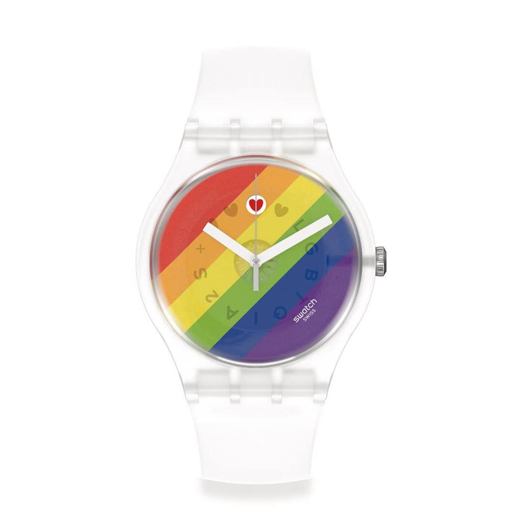 Swatch STRIPE FIERCE New Gent SO29K701 Transparent Wristwatch