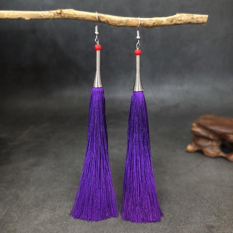 

Ретро серьги с бахромой женские классические темпераментные длинные свадебные универсальные серьги для выступлений ювелирные украшения для ушей