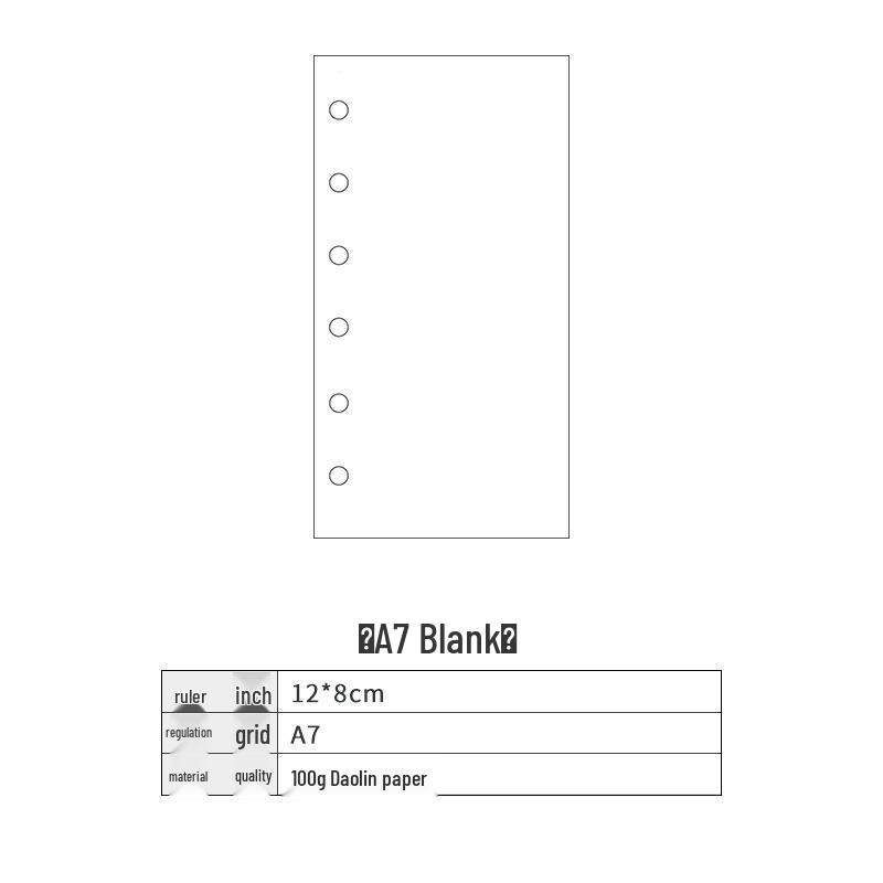 2021 A5 Loose-Leaf Planner Refill: Blank Grid & Lined Inner Pages, 6-Hole