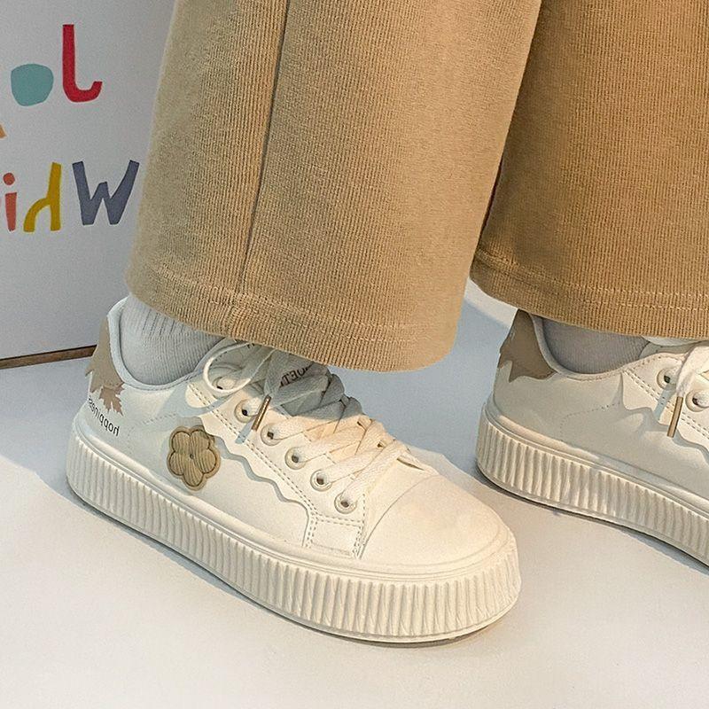 High-value popular Korean version of little white shoes for women 2025 summer and autumn new Internet celebrities breathable and versatile, heightenin
