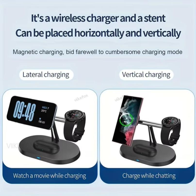 3 in 1 30W Magnetic Wireless Charger Super Fast Charging Station For Samsung Galaxy S25 S24 Watch 7 6 5 4 3 2 Active 1 2 Earbuds