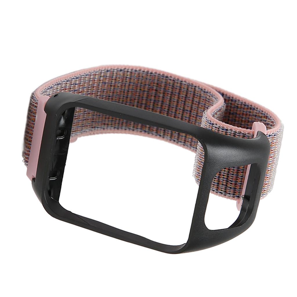 2 In 1 Elastic Braided Nylon Sport Watch Strap Replacement Watch Band Accessory for TOMTOM Runner3 Pink Sand