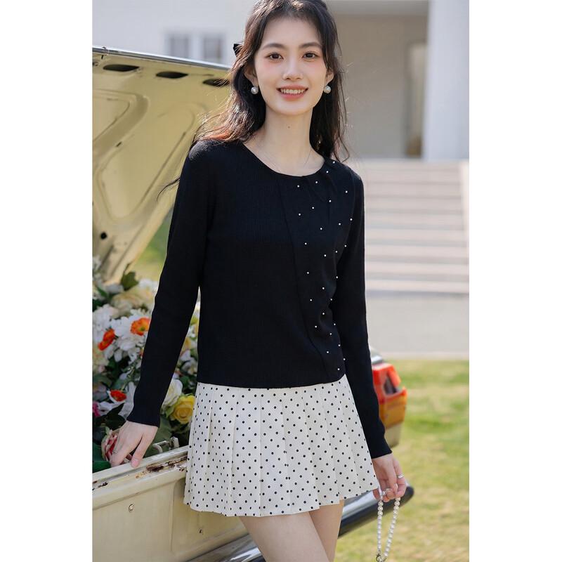 

Mokana Women s Heavy Beaded Long Sleeve Wool Sweater One Size