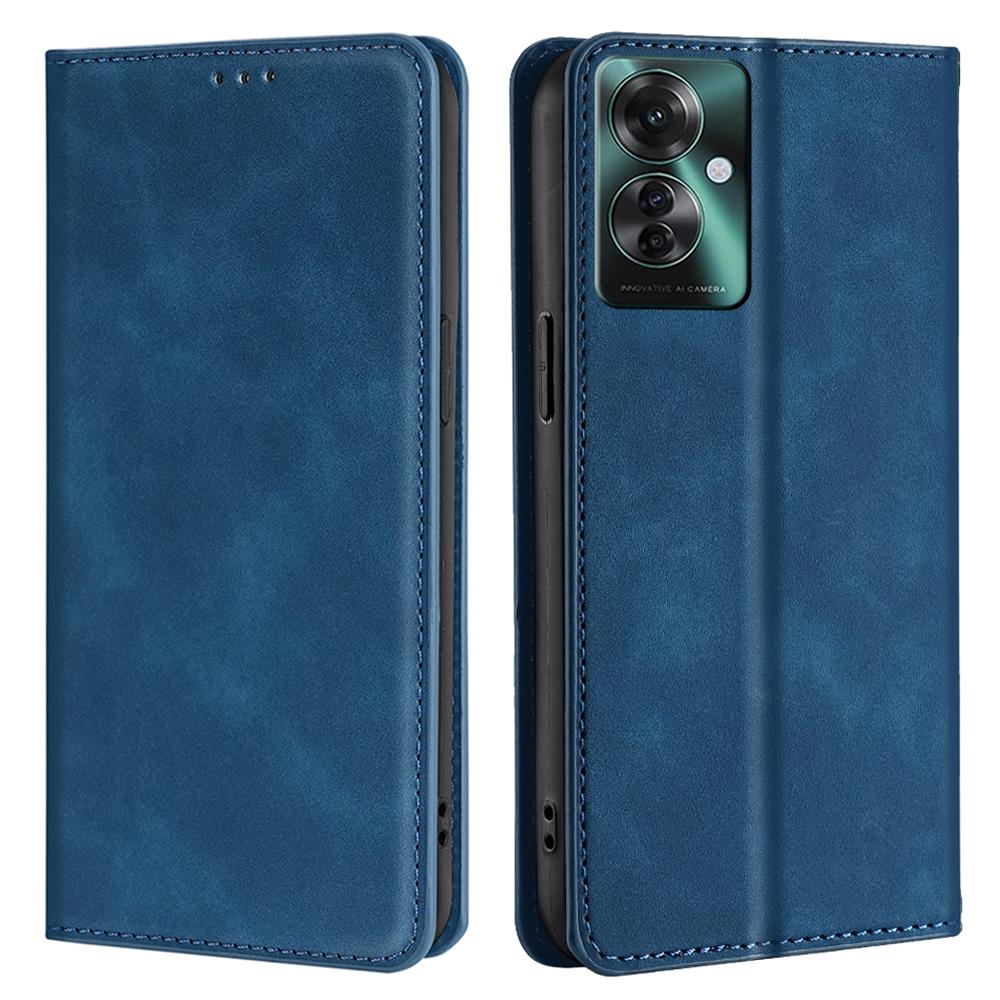 

For Oppo Reno11 F 5G/F25 Pro 5G Phone Case Card Slots Leather Cover Skin-Touch Texture Blue