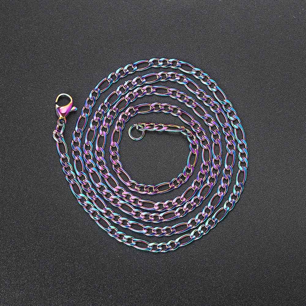 Men 's Figaro Chain Necklace Stainless Steel Minimalist 3mm 60cm Gold Color Fashion New Hip Hop Jewelry Gift Collar s