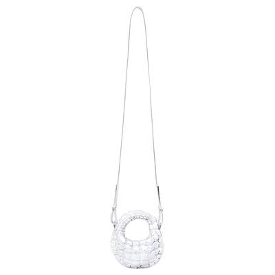 Klassische gesteppte lässige Polyester Wolken Tasche Umhängetasche Mini Damenhandtaschen Silber 1244108003