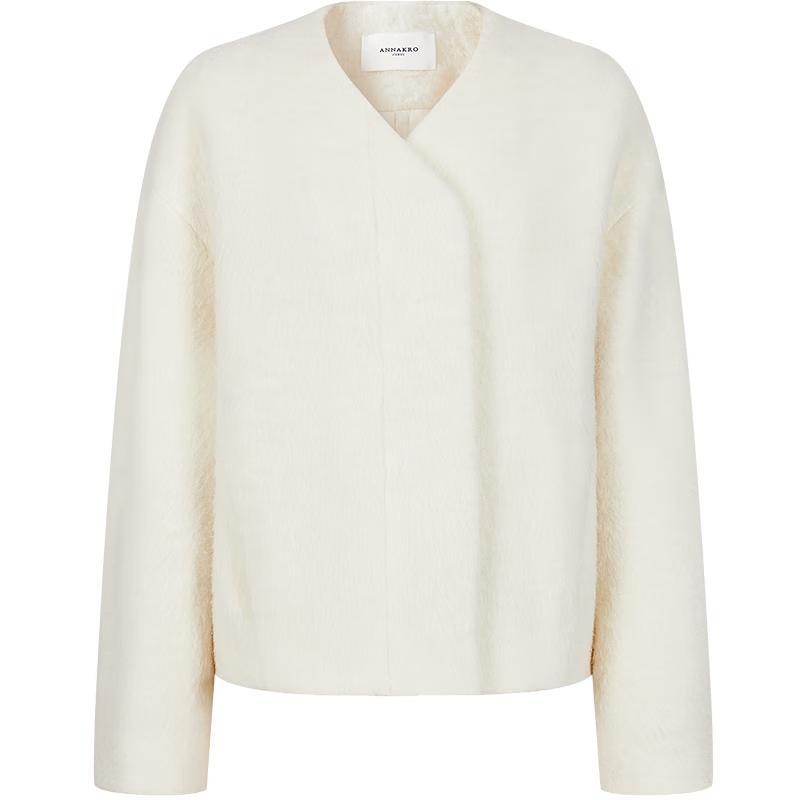 JIUZI Annacoco Women's Elegant Short Wool Blend Coat