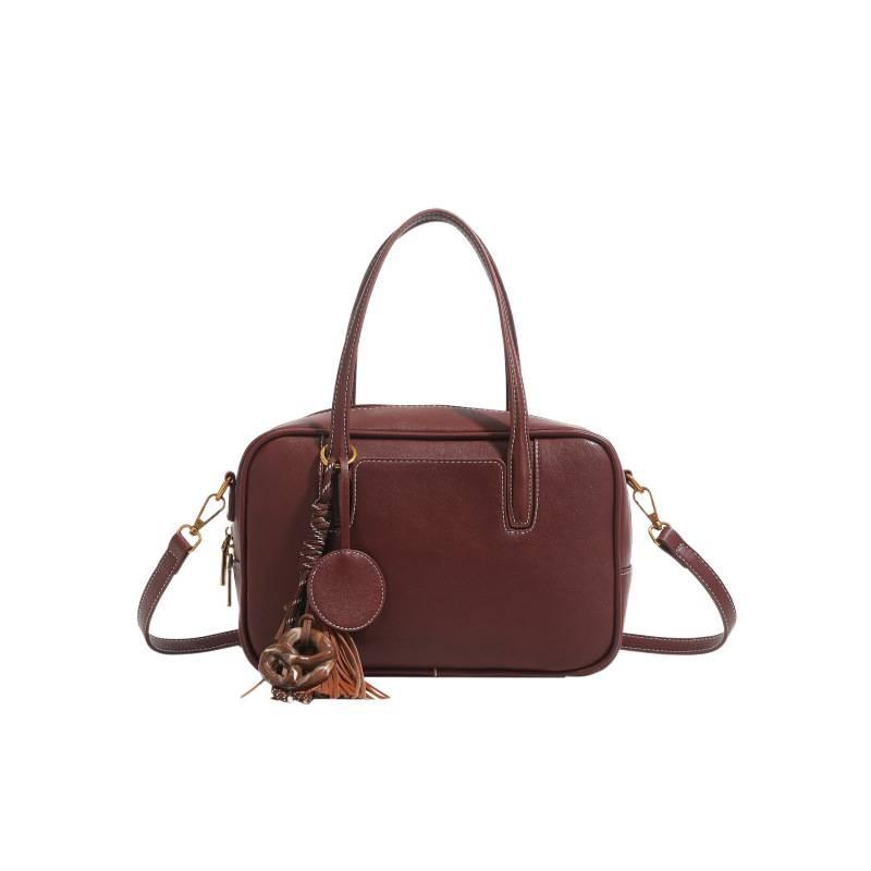 Vintage bowling tote bag women's 2025 autumn new large-capacity portable shoulder bag commuter messenger bag