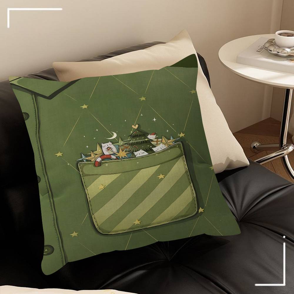 Christmas Tree Ball Decoration Pillow Anime Pillow Sofa Bed Head Pillow Cover Cushion Cover 45x45 Cm Fashion