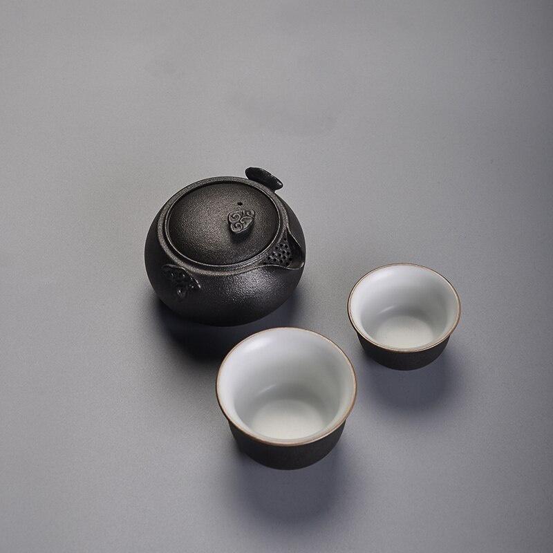 Ceramic Quick Tea Set One Pot Two Cups Kung Fu Tea Set Portable Tea Set