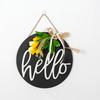 Welcome Sign, with Flower Decor Wear-Resistant Wreath, Front Door Welcome Wreath for Family Friends Co-Workers Garden Balcony