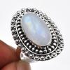 Natürlicher Regenbogenmondstein 925 Sterling Silber handgefertigter Ring für Frauen und Mädchen