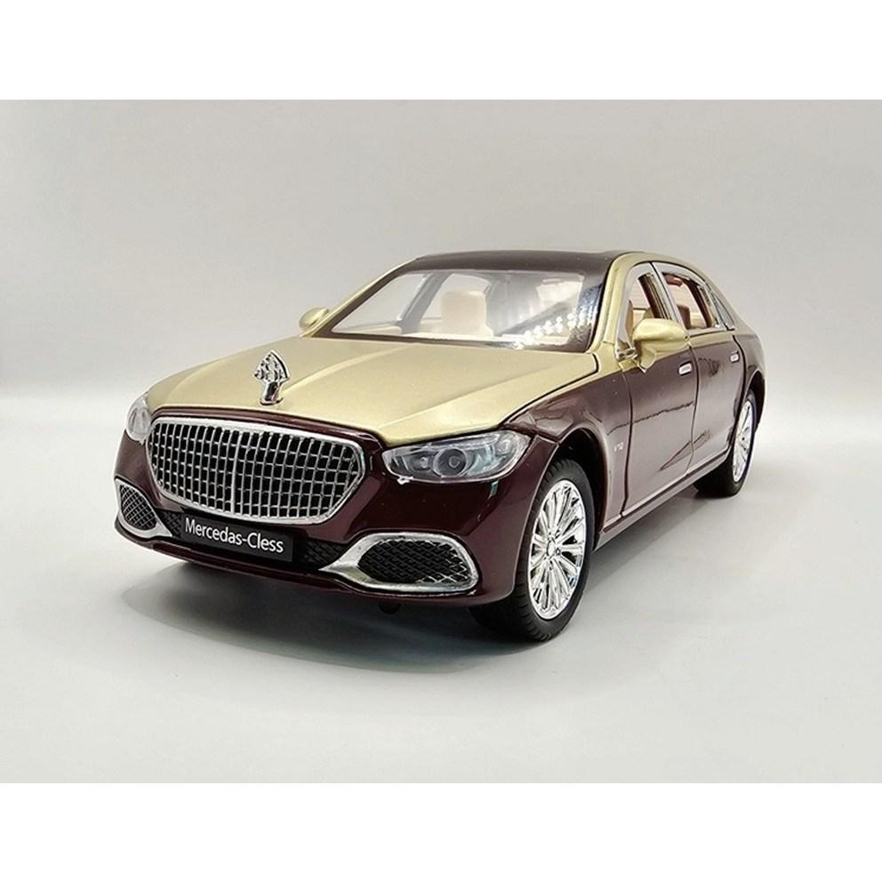 Squisito Modello Diecast Maybach Mercedes-Benz S680 - 1:Replica di Lusso in Scala 1:24, Bicolore Oro e Vino