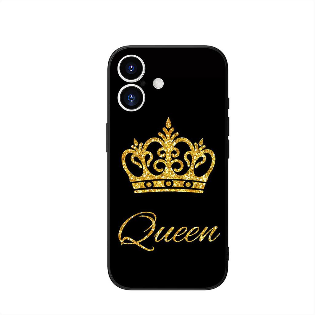 Cover for Samsung Galaxy A55 A54 A25 A36 A17 A26 A35 A33 A34 A14 A37 S8 S9 S20 S21 FE S10 Plus Case Crown King Queen golden