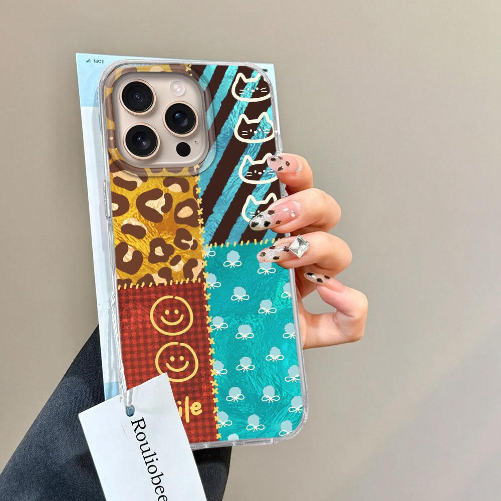 Color Block Match Plaid Women Girls Phone Case for iphone 16 15 14 7 8 Plus 13 11 12 Pro Max X XS XR SE 2022 Silicone Back Cover