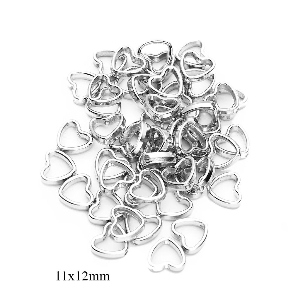 

200/100/50 шт. Полые бусины-разделители в форме сердца белого цвета K для изготовления ювелирных изделий, DIY, с маленькими отверстиями, для ожерелий, браслетов, шармов, аксессуары 50PCS