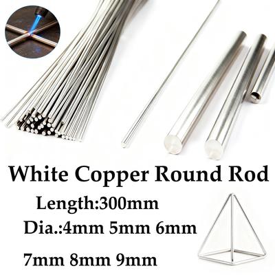 1 peça 4mm 5mm 6mm 7mm 8mm 9mm Barra Redonda de Cobre Branco C7701 para Ferramenta de Joalheria Artesanato DIY