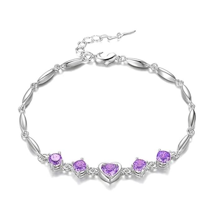 Women's Rose Gold And Silver Plated Heart Shape Bracelet For birthday Gifts