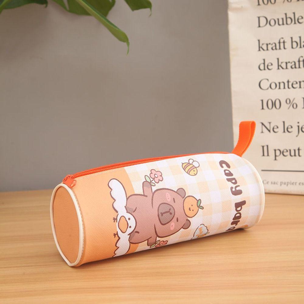 Kawaii Cute Pencil Case Aesthetic Stationery Bag Pen Holder Capybara Pencil Bag Desktop Organizer