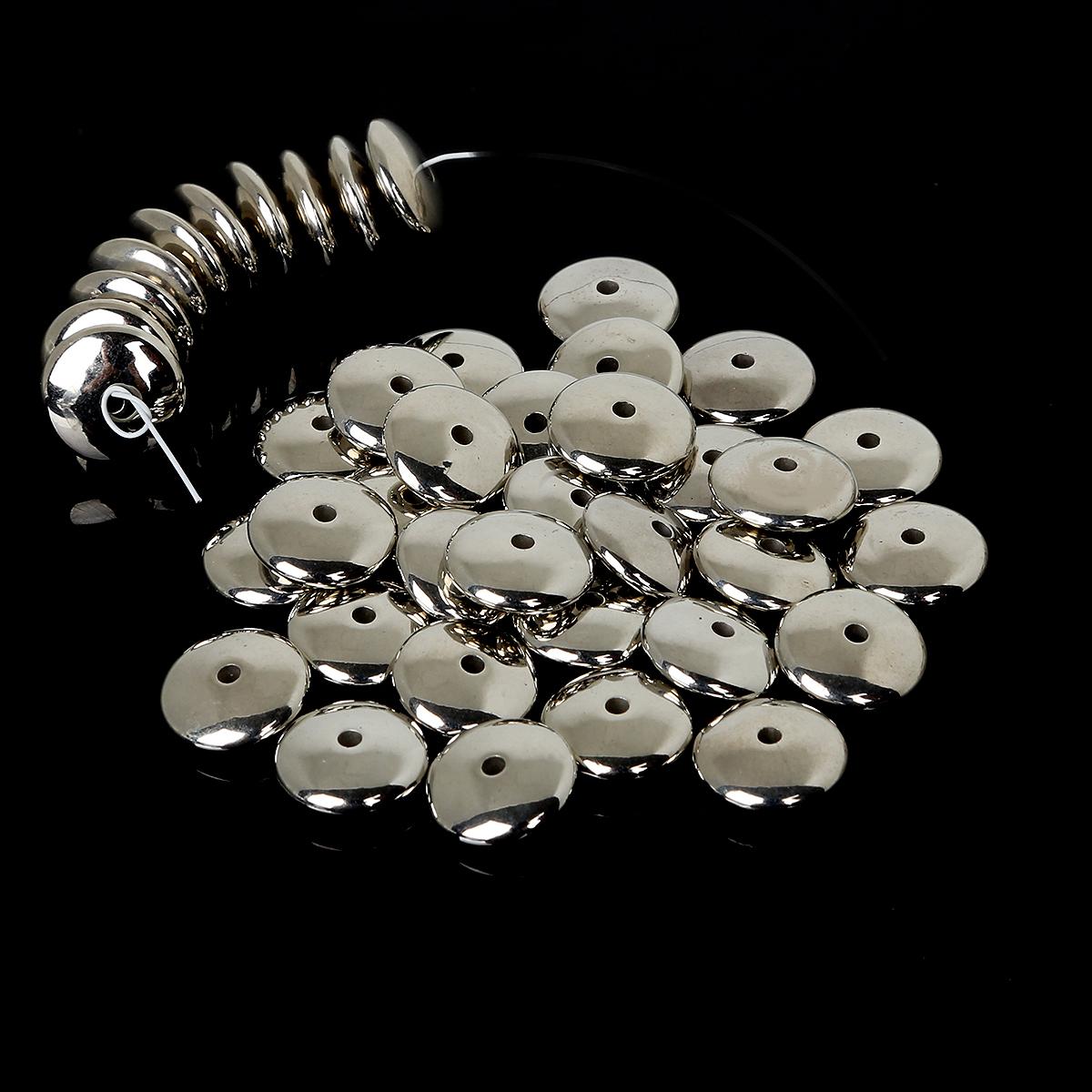 

100-500 шт акриловые круглые бусины-разделители CCB для изготовления ювелирных изделий DIY браслеты ожерелья 11x4mm 100pcs серебряный