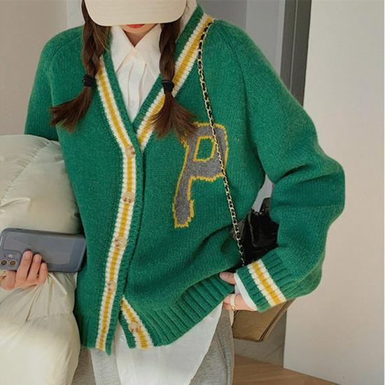 Women's Autumn/Winter Faux Mink Velvet V-Neck Loose Short Sweater Coat - Soft, Thick, Knitted Cardigan, Small Size