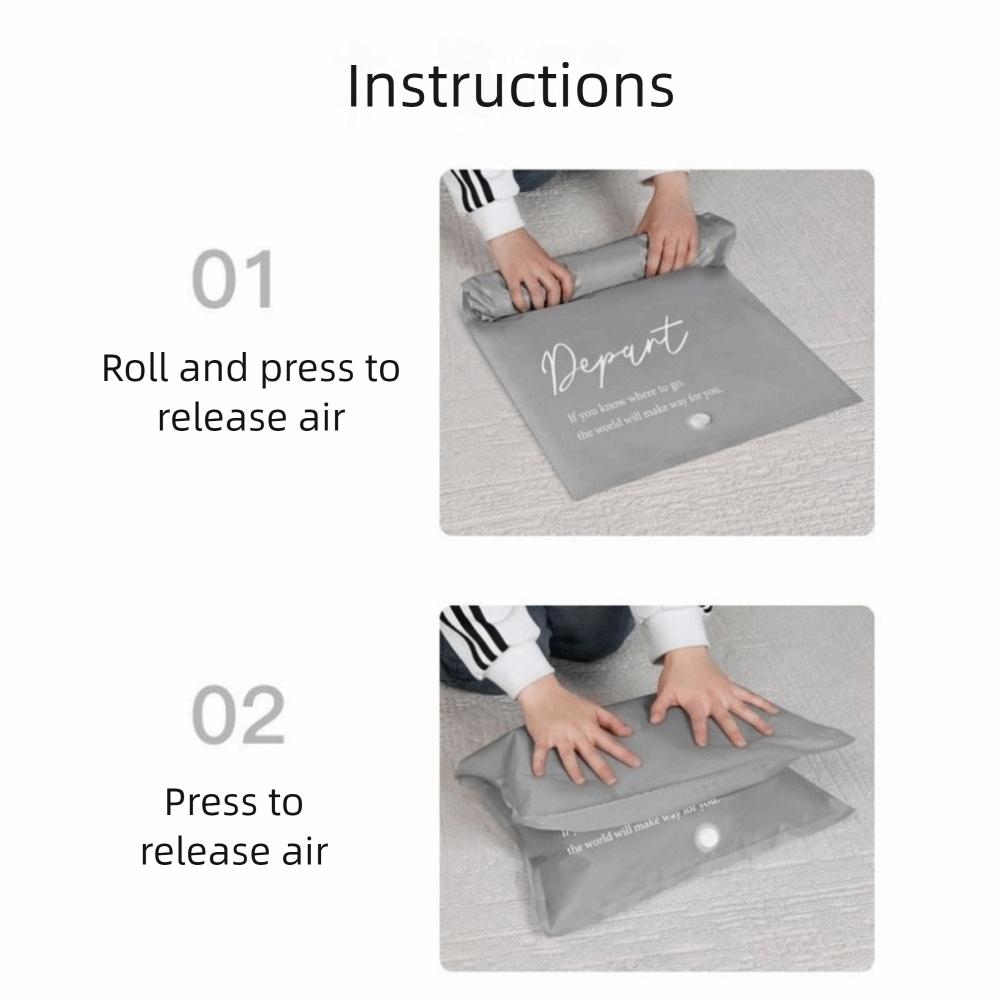2Pcs Moisture-proof Vacuum Compression Bag Oxford Cloth Hand Roll Bag Vacuum Storage Bags Clothing