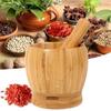 Kitchen Traditional Wooden Mortar and Pestle Set Wooden Spice Pepper Crusher Herbs Grinder Garlic Mixing Bowl Kitchen Tool