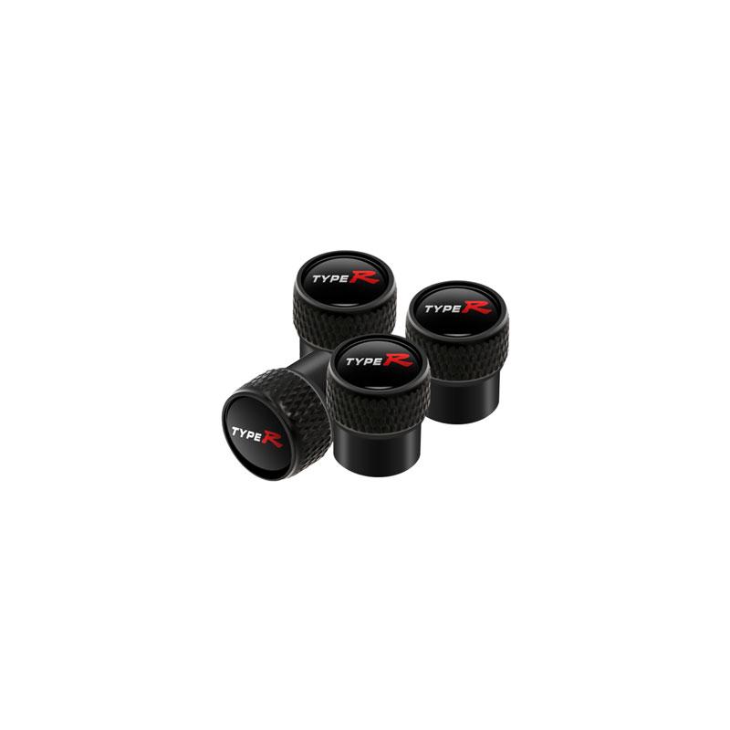 Car Decor 4Pcs Metal Type R Typer Logo Car Tire Valve Stem Cap Tire Wheel Stem Air Valve Caps For Accord Fit Civic CR-V