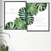 Rośliny tropikalne plakat zielony liść dekoracyjny obraz nowoczesne obrazy ścienne skandynawski styl wydruk do łazienki salon