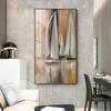 Pictură abstractă pe pânză cu barcă maro postere nordice Imprime peisaj modern imagini de perete pentru decorarea camerei de zi