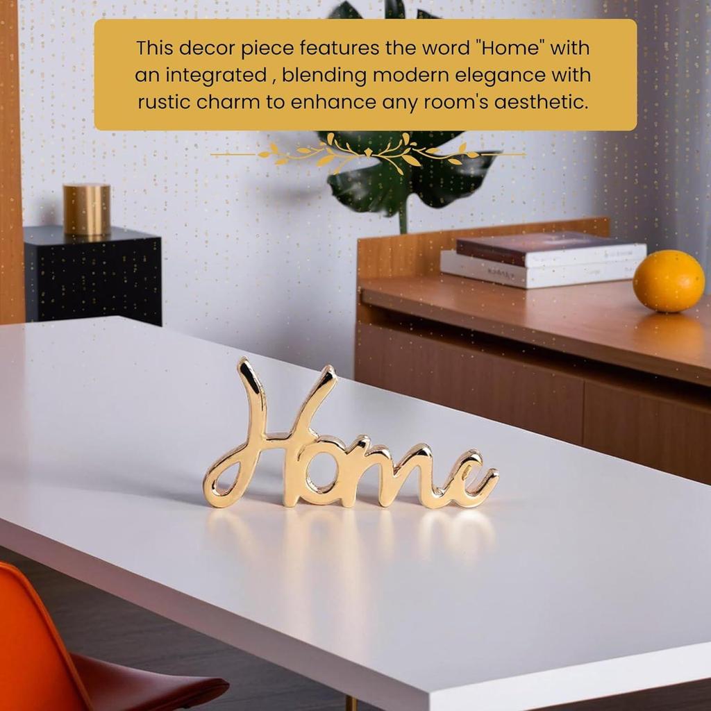 Heimschild Deko | Dekorative Artikel für Wohnzimmer | Hausdeko Schlafzimmer | Metall Wortschild Tafel Mittelstück | Hausdekoration für Zimmer, Küche-Gold