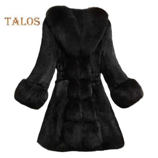 

Жіноче пальто середнього віку з нечітким штучним хутром, приталений V-подібним вирізом, банкетне пальто для знаменитостей на випускний бал, з еластичною талією середньої довжини, холодостійкий зимовий верхній одяг L чорний
