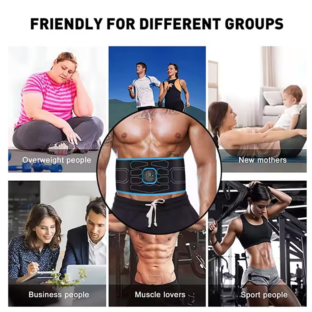 Smart Abdominal Toning Belt Electric EMS Muscle Stimulator Toner Fitness Belt ABS Waist Body Slimming Massager Weight Loss