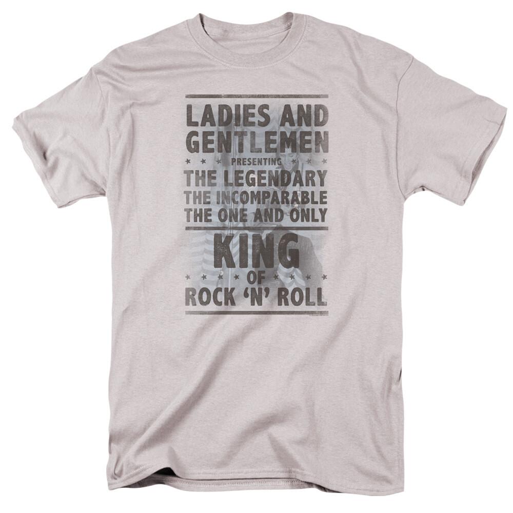 

Elvis Presley Ladies and Gentlemen T Shirt Mens Licensed Rock Legend Tee Silver M