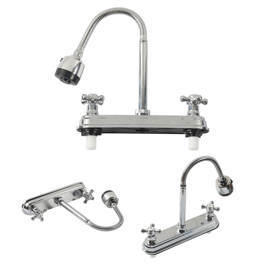 2 Modalità di Spruzzo Rubinetto Regolazione Flusso d'Acqua Rubinetto Conveniente Rubinetto Gira a 360° Lunga Durata Rubinetto da Cucina per Campeggio
