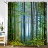 3D Printing Green Forest Waterfall Shower Curtains Waterproof Bathroom Curtain With Hooks Bath Curtain 180*200 Polyester Fabric