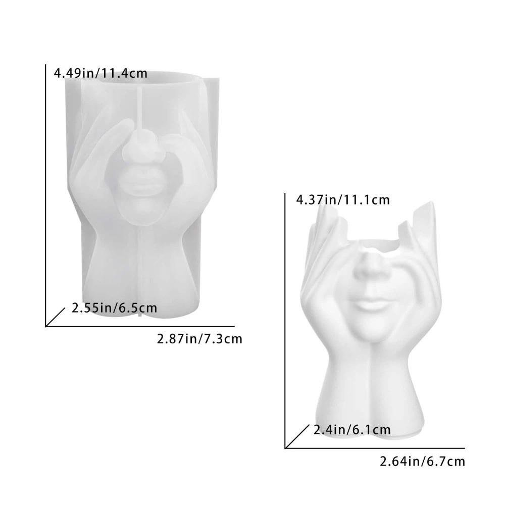 Abstract Vase Molds Face-Shaped Flowerpot Mold Artistic Silicone Vase Mold  Gypsum Form