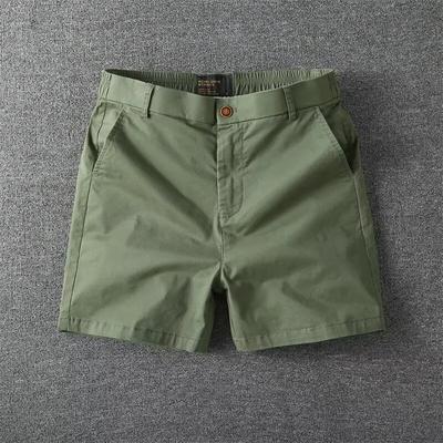 Shorts Décontractés d'Été pour Homme en Coton Poche zippée Couleur Unie Simple Basique Coupe Droite Ajustée Short de Plage Homme